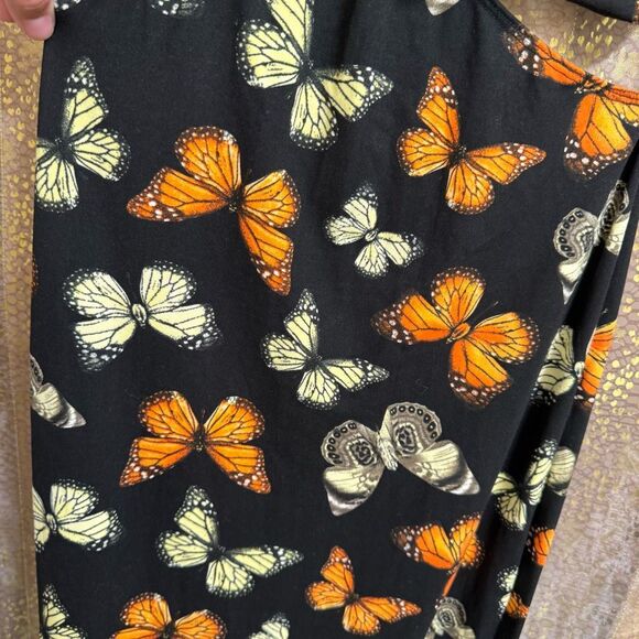 Liz & Sara Black Orange Butterfly Cut Out Stretchy Maxi Dress NWT - Picture 3 of 10